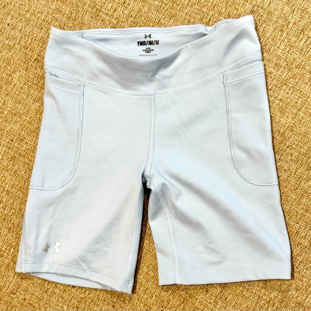 Under Armour Gray Athletic Shorts Performance Fit Size Youth Medium